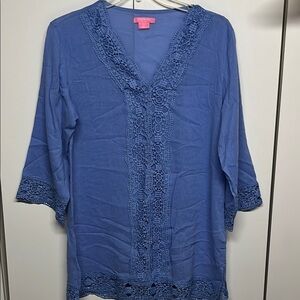 Isaac Mizrahi Blue Tunic Cover Up